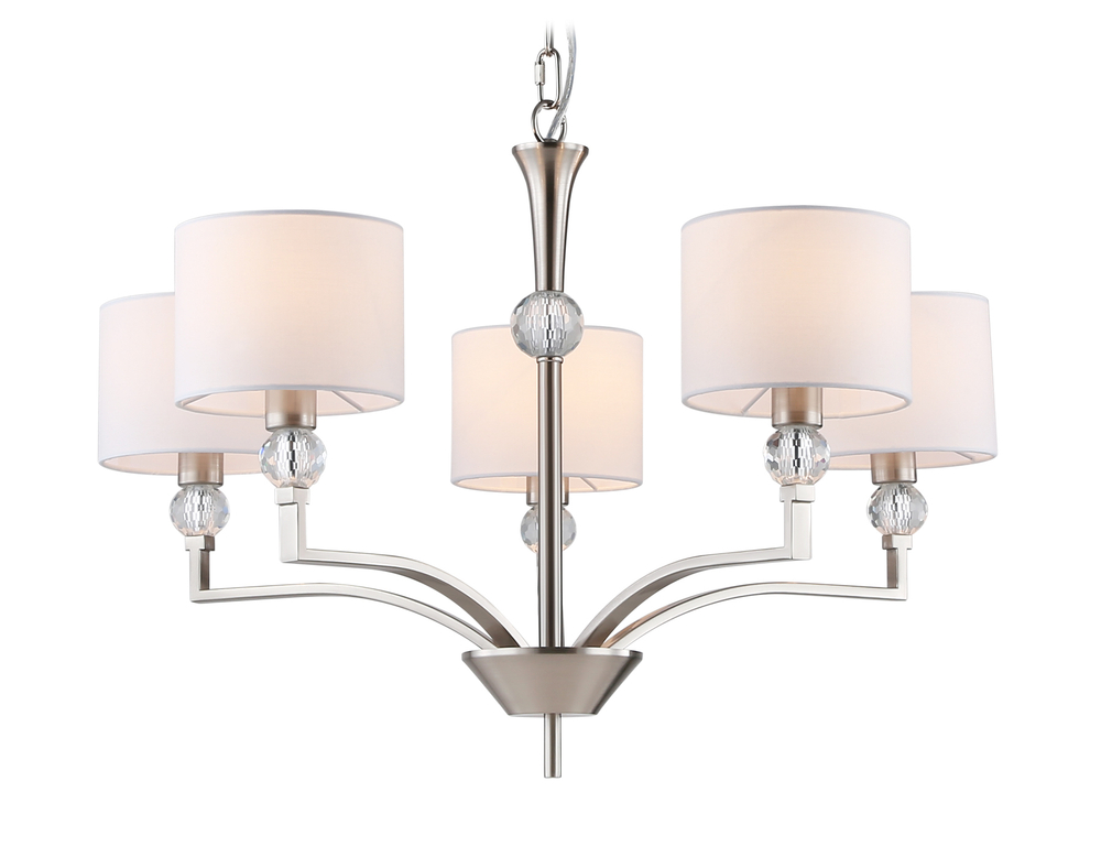 Светильник подвесной LH71121/5 SN/WH никель/белый E14/5 max 40W D660*880