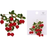 Брошь «GOLD Podarok», Гроздь рябины, цвет как на фото, 5*4,5см (символ Счастья в семье)