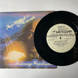 Винтажная виниловая пластинка 7 дюймов (маленькая пластинка) Александр Розенбаум Дорога Длиною В Жизнь (СССР 1988)