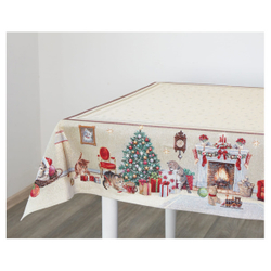 Скатерть 140х240см Mix&Match Home Котята у камина бежевая