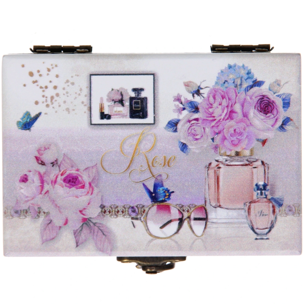 Шкатулка деревянная с зеркалом «МАРЦИПАН», пудровые пионы, 9.5*6.5*5см (в коробке)