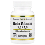 California Gold Nutrition, бета-глюкан 1–3, 1–6, 200 мг, 60 растительных капсул
