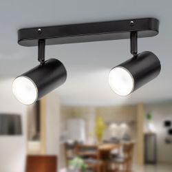Светильник настенно-потолочный спот ЭРА OL35-2 BK MR16 GU10 IP20 черный хром | Накладные светильники