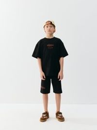 Комплект футболка и шорты "Уголь" с принтом 7+