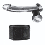 Чёрная утяжка на мошонку 1 Velcro Ball Stretcher (Цвет: черный)