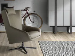 Крутящееся кресло Angel Cerda 5044, серая экокожа