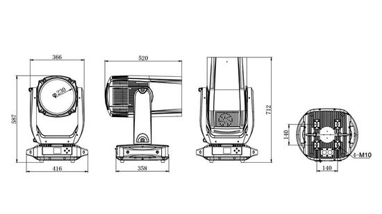 SILVER STAR SS9471SCM NEPTUNE SUPER BEAM вращающаяся голова Beam, лазерный излучатель, 260Вт