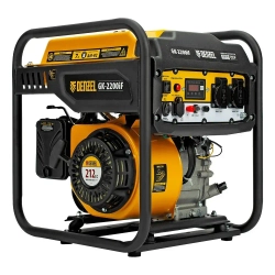 Генератор инверторный DENZEL GK-2200iF, 2.2 кВт и 212 см3 объем двигателя, 7 л объем топливного бака, ручной старт и 2 розетки, выход USB 5В и клеммы постоянного тока 12В 94707