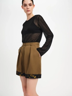 Шорты из шелка с манжетами OLA OLA