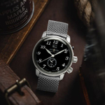 ZEPPELIN Piaget Collection Quartz Movement Men"s Watches Watch 42 Black Dial Stainless Steel Watchband