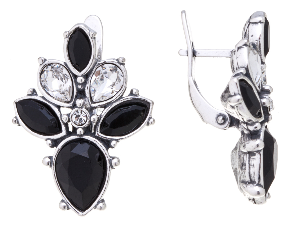 "Саламин" серьги в серебряном покрытии из коллекции "Пастель" от Jenavi с английским замком