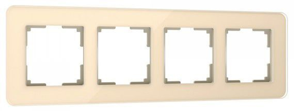 Рамка на 4 поста Elite (айвори, стекло)