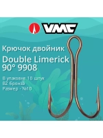 Крючки рыболовные (двойник) 9908 BZ №06 (упак 10 шт)