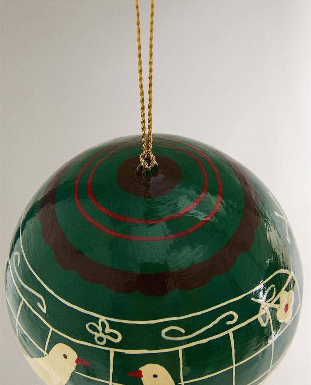 ZARA HOME НОВОГОДНЕЕ УКРАШЕНИЕ «ШАР ПАПЬЕ-МАШЕ», ЗЕЛЕНЫЙ