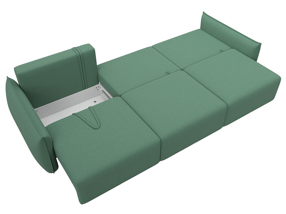 Диван прямой Лига-051 НПБ Лонг РОГОЖКА Амур 11 зеленый