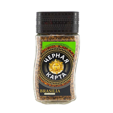 Кофе растворимый Черная Карта Brasilia, 190 г, стеклянная банка