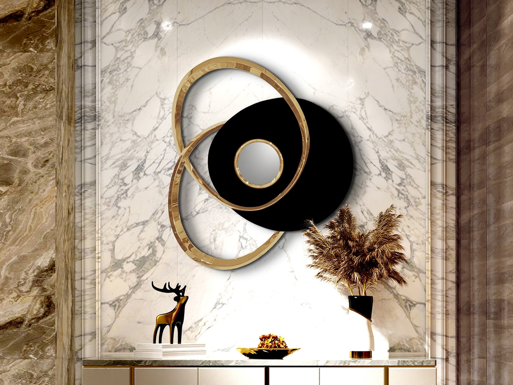 Trio Настенная скульптура черная/розовое золото