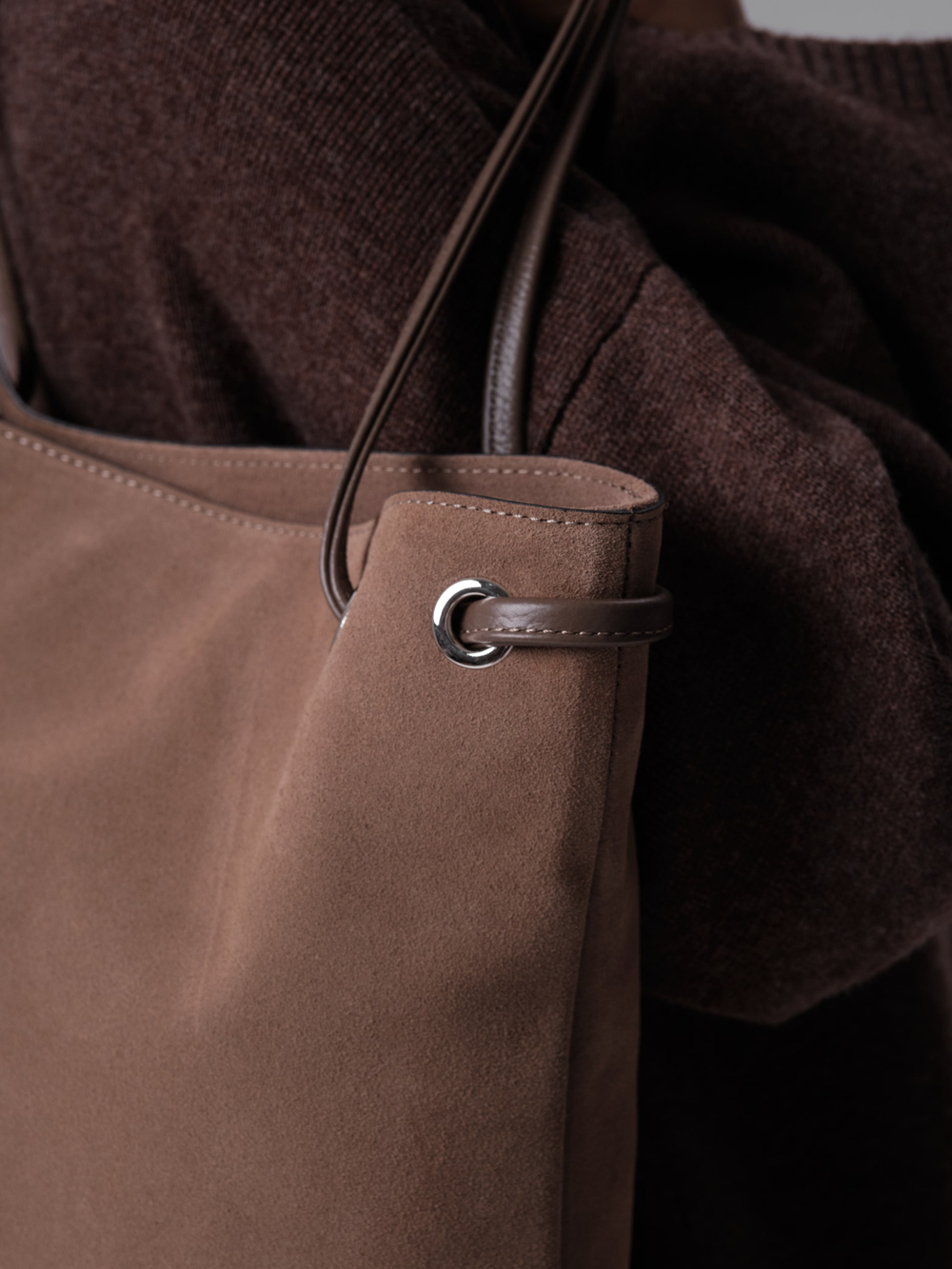 Замшевая сумка DBR 31228 серо-коричневый