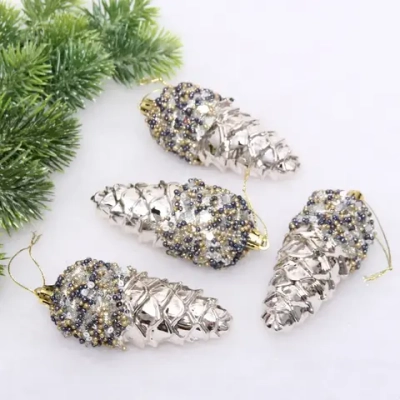 Набор украшений SHINE «Forest miracle» 11 см (4 шт.), light champagne