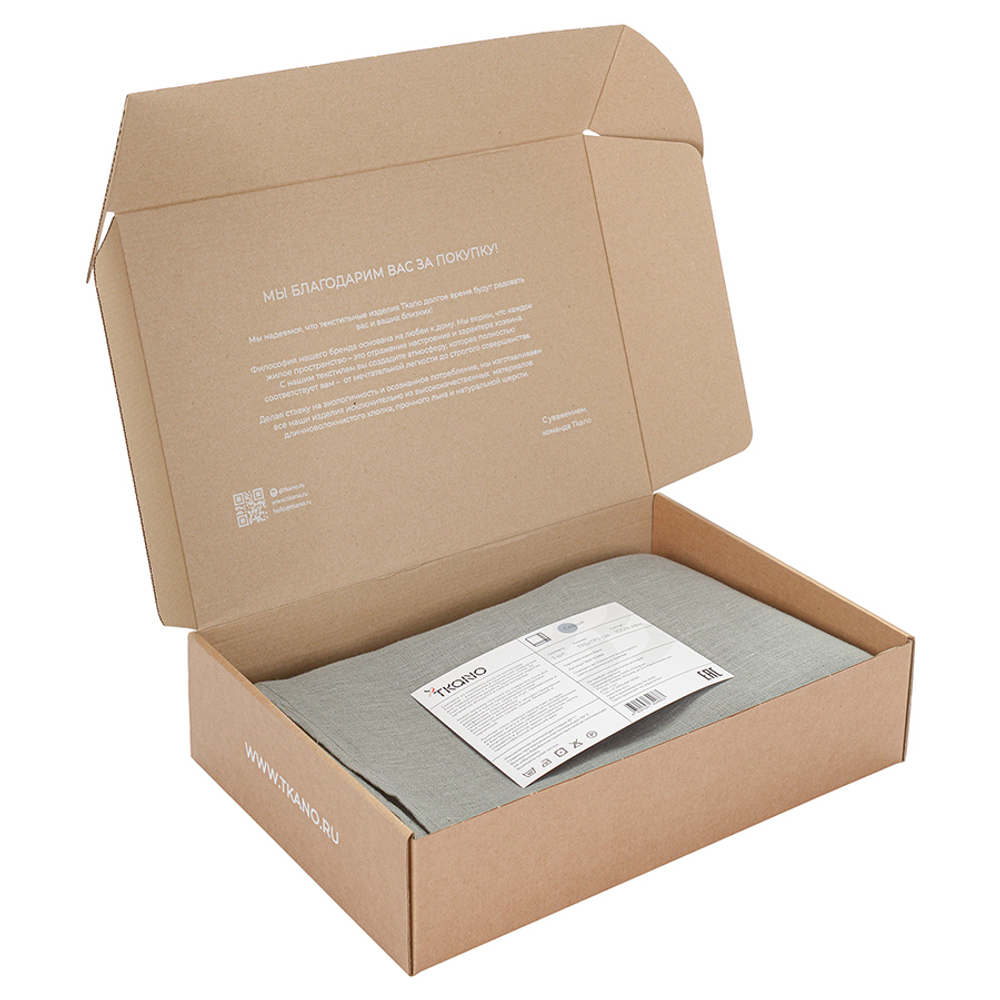 Скатерть из стираного льна серого цвета из коллекции essential, 170х170 см