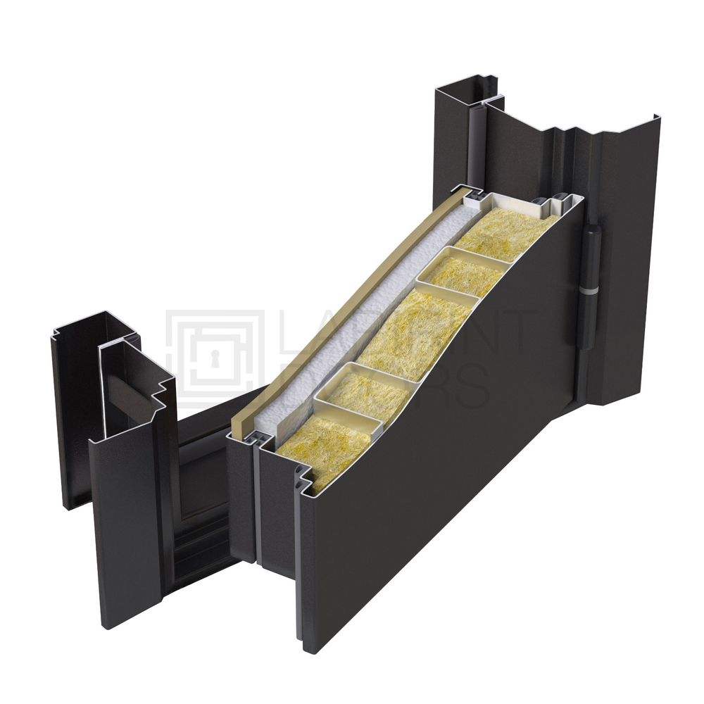 Дверь входная Лабиринт АЛЯСКА ЛАЙТ с зеркалом Максимум Сандал белый металлическая