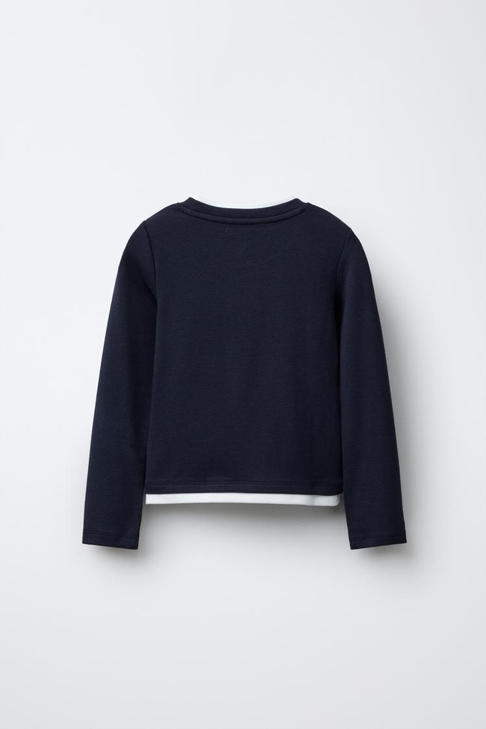 ZARA ДВОЙНАЯ ФУТБОЛКА ИЗ МОДАЛА, МОРСКОЙ СИНИЙ