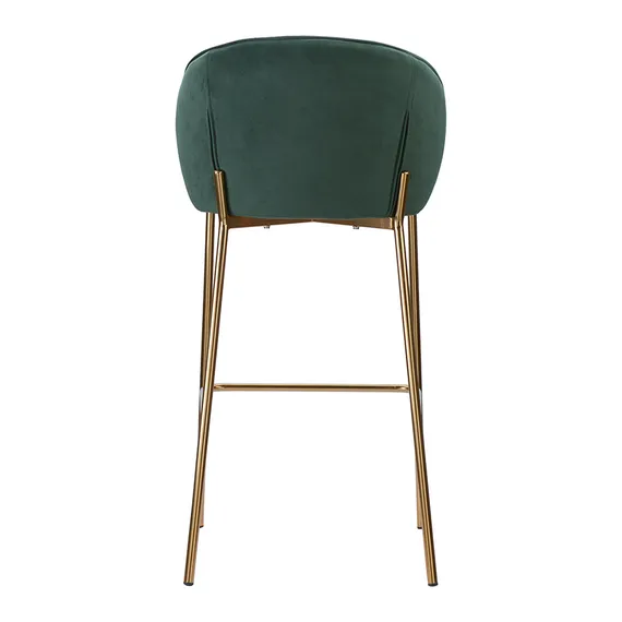 Барный Coral, темно-зеленый велюр с золотыми ножками