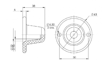 Втулка направляющая для фиксации аппаратной тележки 5YF.211.053