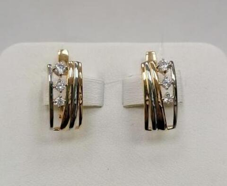 Серьги из золота с фианитами