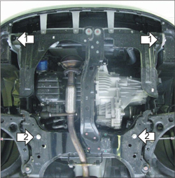 Усиленная защита Motodor картера двигателя, кпп. 2 мм, сталь. для Hyundai Matrix 2001-2010 арт.00910