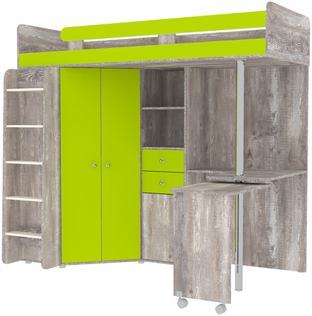 Кровать-чердак КарИВи М85 Бетон Лайм