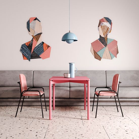 Стол обеденный saga, 75х75 см, розовый