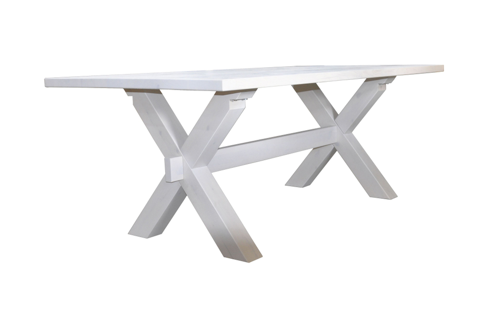 Обеденный стол "Сканди" из массива сосны, белый - Диприз