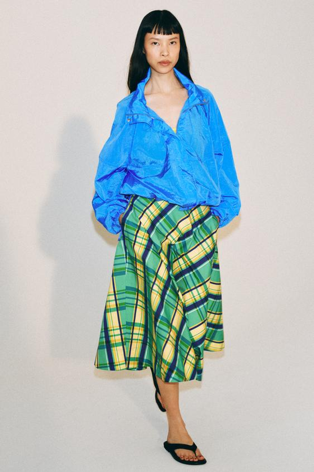 ZARA ЮБКА МИДИ В КЛЕТКУ — ZW COLLECTION, РАЗНОЦВЕТНЫЙ