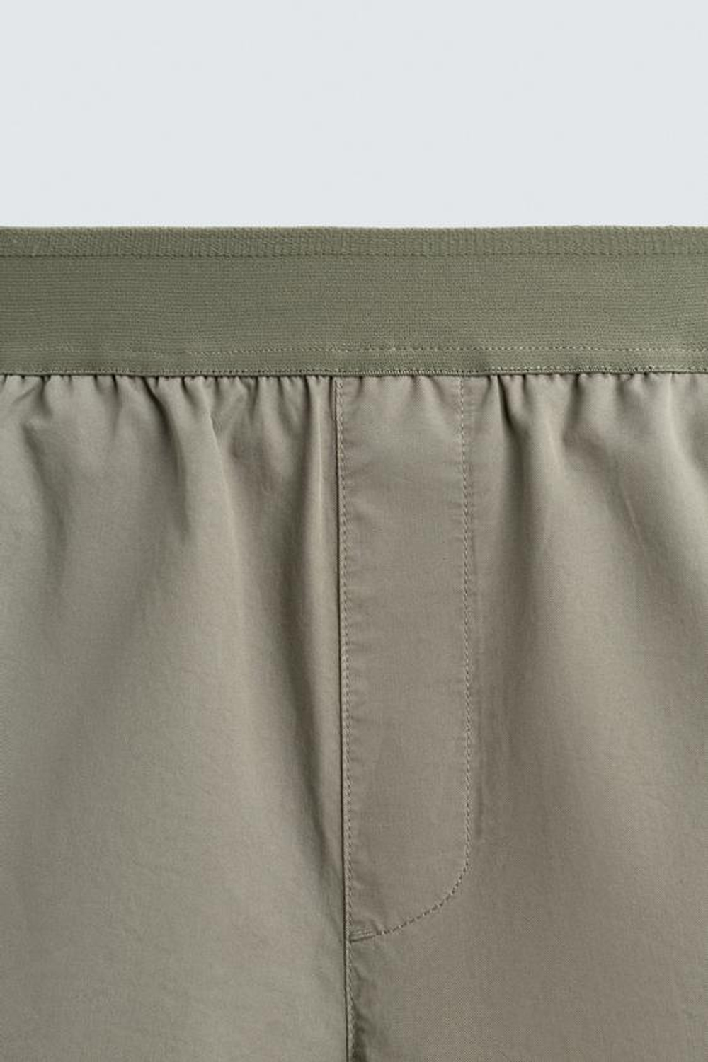 ZARA БРЮКИ-ПАРАШЮТ RELAXED FIT, СВЕТЛЫЙ ХАКИ