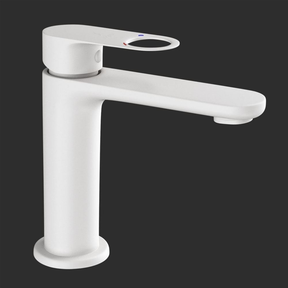 Jaquar, Смеситель для раковины Ornamix Prime, 1-рычаж., Белый матовый ORP-WHM-10011BPM