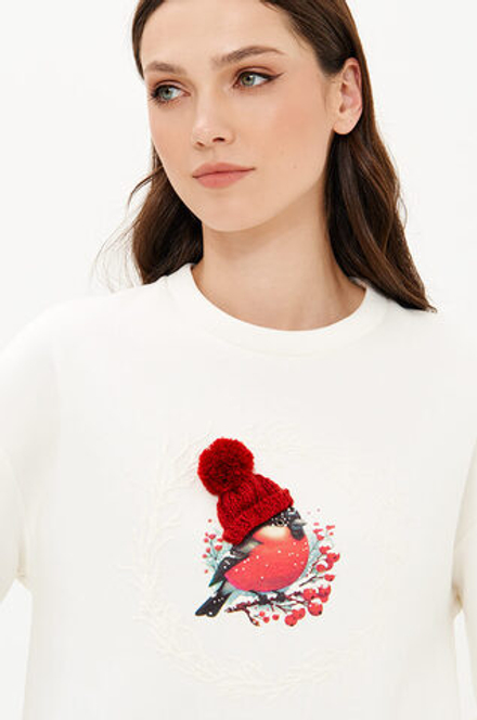 23437 Свитшот женский (молочный)