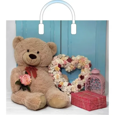 Пакет ПЭ с пластмассовыми ручками 38+3см(Претти) Глянцевый Артп (комплект 10 шт)