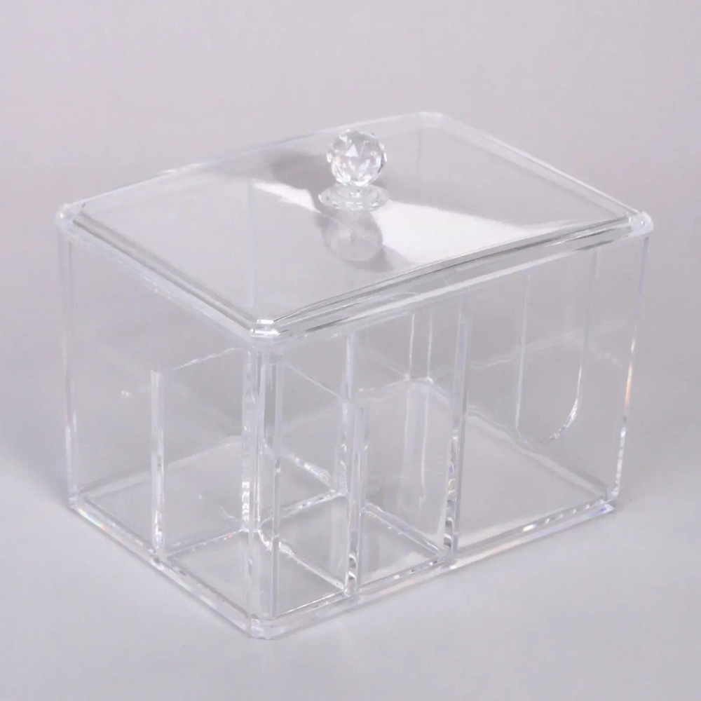 Диспенсер для ватных дисков и палочек»ФАНТЭНЕГРО», прозрачный, 15*11*12,7см