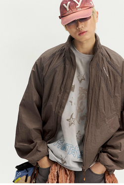 Ветровка Nothomme Monterest Outdoor Water-Repellent Reflective Print Loose Fit Stand Collar Hidden Hood Jacket