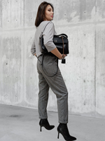 21402 Брюки женские классические джерси серая клетка (60-158)