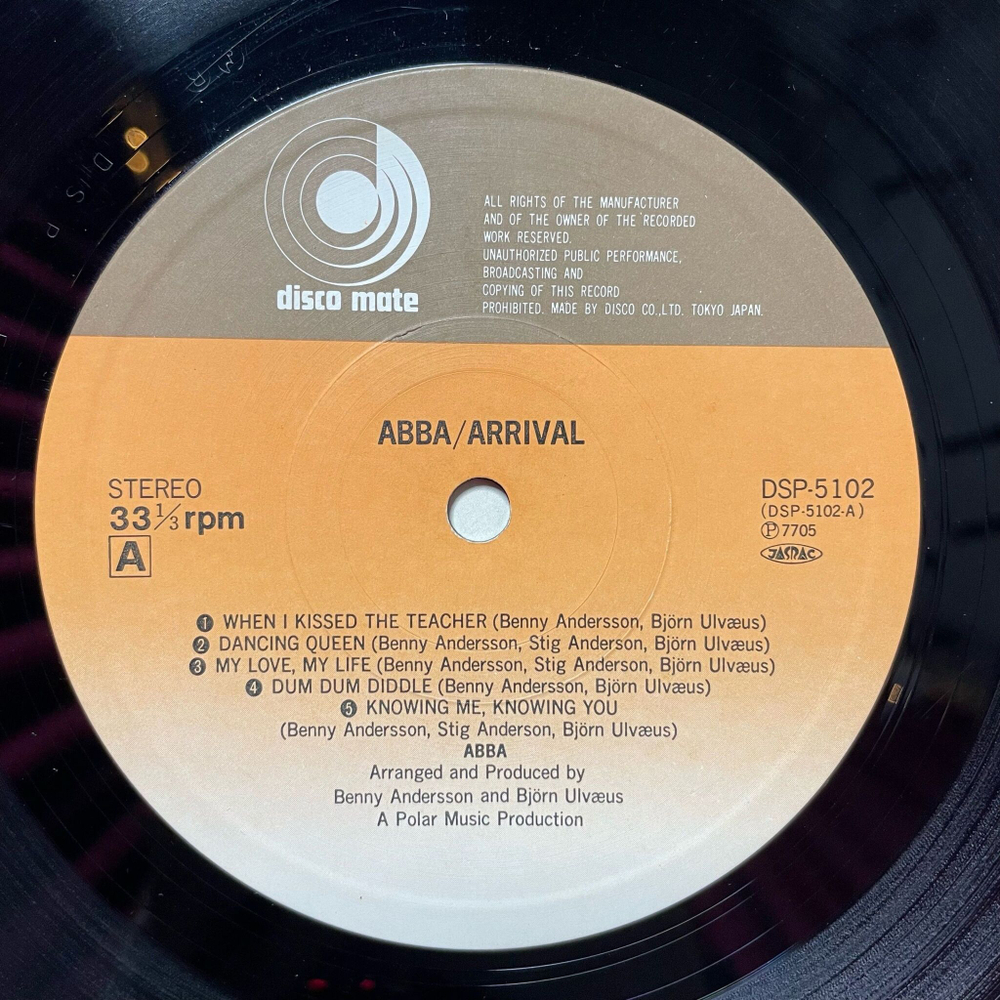 Винтажная виниловая пластинка LP ABBA АББА Arrival (Japan 1978) (No Obi) Knowing Me, Knowing You