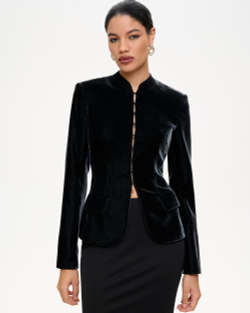 Жакет приталенный из бархата