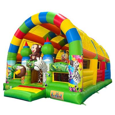 Коммерческий надувной батут «Зверята с крышей 2» без горки, 8*6*5 м