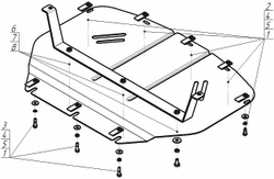 Защита Радиатора. 2 мм, Сталь. для BMW 3 (e46) 2001-2005 MOTODOR.00215