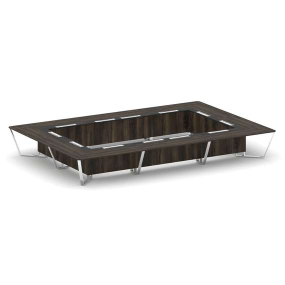 Steel Meet Стол переговорный прямоугольный MM-PR.B.SP-26K2 Дуб Мали/Графит Глянец/Нержавеющая Сталь/