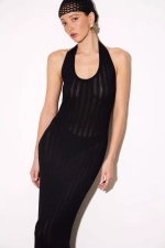 Трикотажное платье с открытой спиной