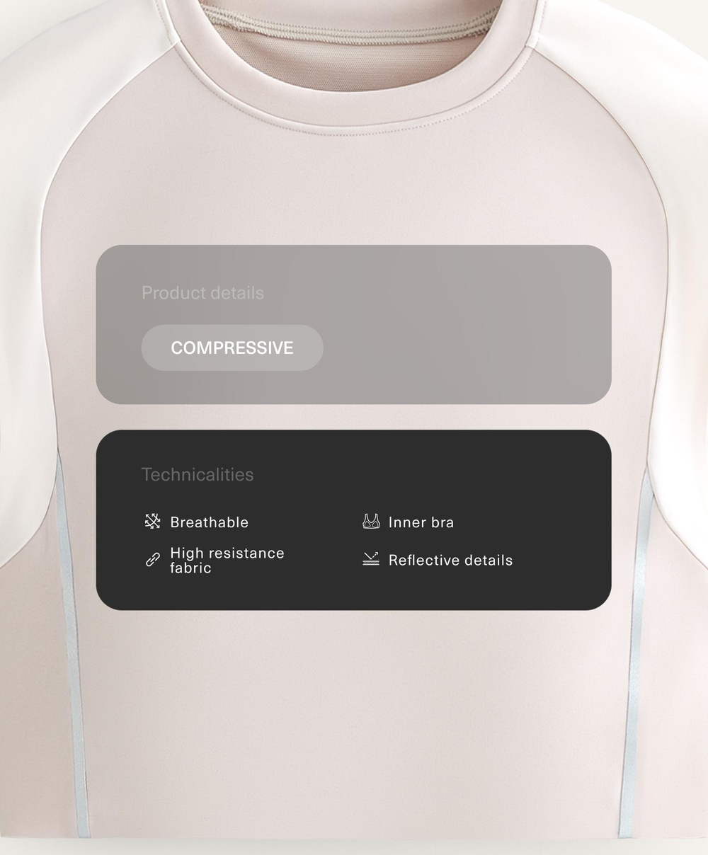 Oysho Топ Compressive светоотражающий, темно-серый