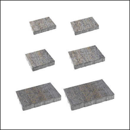 Тротуарная плитка АНТАРА Б.1.АН.6, комплект из 6 видов плит Искусственный камень Базальт