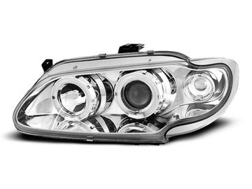 Передние фары Renault Megane 1/Scenic 1 angel eyes chrome